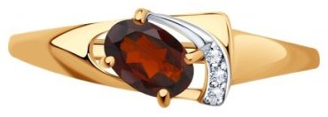Кольцо Diamant 51-310-01021-2_165 размер 16.5 вес 1.18 г золото, гранат купить,110954
