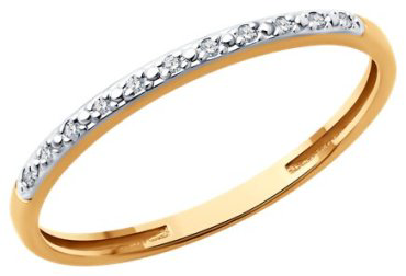 Кольцо Diamant 51-210-02248-1_165 размер 16.5 вес 0.89 г золото, бриллиант купить,124954