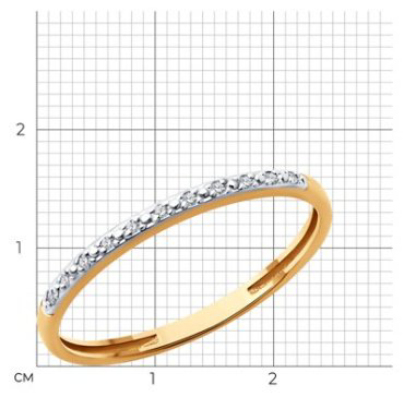 Кольцо Diamant 51-210-02248-1_165 размер 16.5 вес 0.89 г золото, бриллиант купить,124954