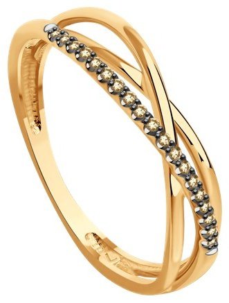 Кольцо Diamant 51-210-01896-2_175 размер 17.5 вес 1.69 г золото, бриллиант