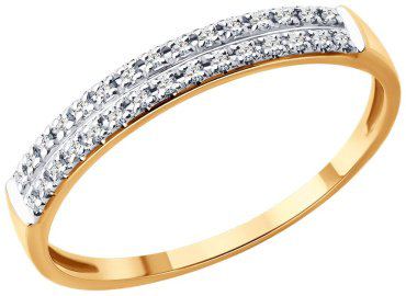 Кольцо Diamant 51-210-02916-1_18 размер 18 вес 1.16 г золото, бриллиант купить,197053