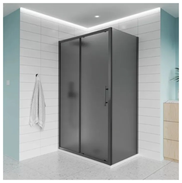 Угол душевой комплект Veconi Evo 100 B E1-B-110-12-C9 + E-SP-B-70-12-C9 110х70х195см черный