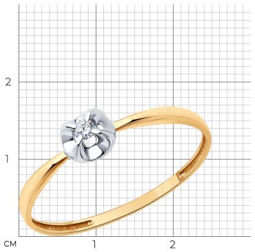 Кольцо SOKOLOV 1012564 размер 16 вес 0.71 г золото, бриллиант купить,107699