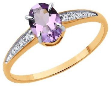 Кольцо Diamant 51-310-01933-2_175 размер 17.5 вес 1.34 золото, аметист купить,137475