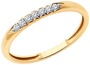 Кольцо Diamant 51-210-02079-1_16 размер 16 вес 1.33 г золото, бриллиант купить,266829