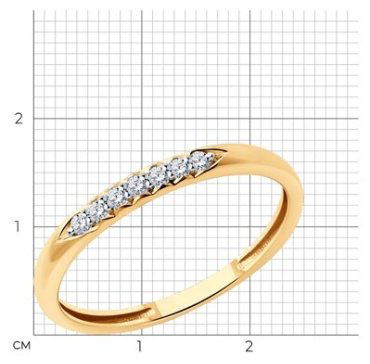 Кольцо Diamant 51-210-02079-1_16 размер 16 вес 1.33 г золото, бриллиант купить,266829