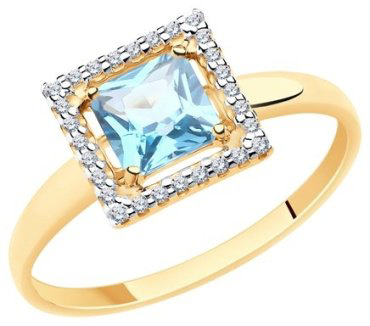 Кольцо Diamant 51-310-00294-1 размер 17.5 вес 1.7 г золото, топаз купить,NaN