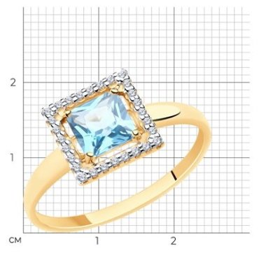 Кольцо Diamant 51-310-00294-1 размер 17.5 вес 1.7 г золото, топаз купить,NaN