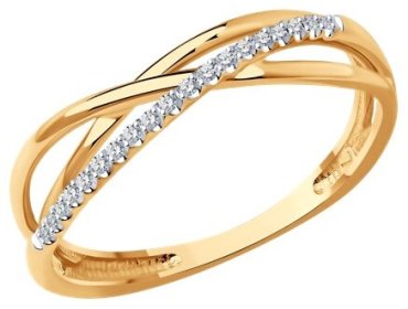Кольцо Diamant 51-210-01896-1_18 размер 18 вес 1.71 г золото, бриллиант купить,274481