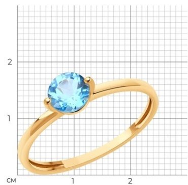 Кольцо Diamant 51-310-02196-1_17 размер 17 вес 1.165 г золото, топаз купить,112193