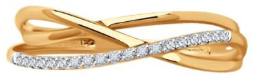 Кольцо Diamant 51-210-01896-1_18 размер 18 вес 1.71 г золото, бриллиант купить,274481