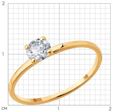 Кольцо Diamant 51-110-02873-1_18 размер 18 вес 1.12 г золото, фианит купить,115117