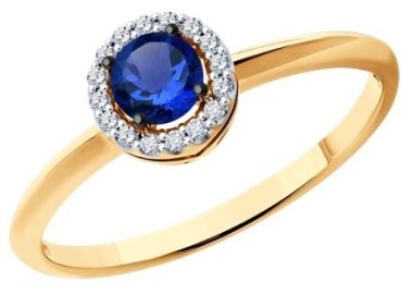 Кольцо Diamant 51-210-01772-1_16 размер 16 вес 1.34 г золото, сапфир купить,315790