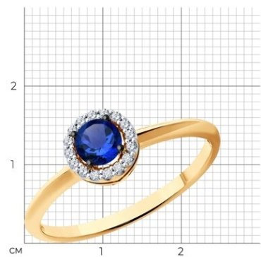 Кольцо Diamant 51-210-01772-1_16 размер 16 вес 1.34 г золото, сапфир купить,315790
