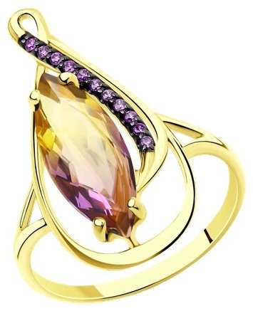 Кольцо Diamant 53-310-00761-2_175 размер 17.5 вес 2.513 г золото, ситалл купить,238295
