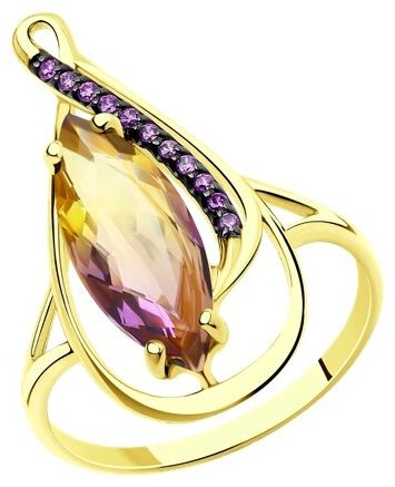 Кольцо Diamant 53-310-00761-2_175 размер 17.5 вес 2.513 г золото, ситалл купить,238295