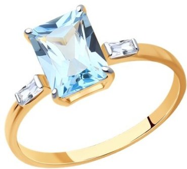 Кольцо Diamant 51-310-01552-1_175 размер 17.5 вес 1.73 г золото, топаз купить,166659