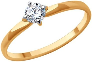 Кольцо Diamant 51-110-01924-1 размер 16.5 вес 1.11 г золото, фианит купить,110904