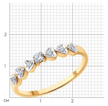 Кольцо Diamant 51-210-01905-1_17-5 размер 17.5 вес 1.61 г золото, бриллиант купить,356675