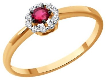 Кольцо Diamant 51-210-01768-3_17 размер 17 вес 1.58 г золото, рубин купить,384439