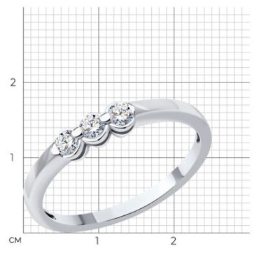 Кольцо Diamant 52-210-01908-1_17 размер 17 вес 1.71 г золото, бриллиант купить,496279