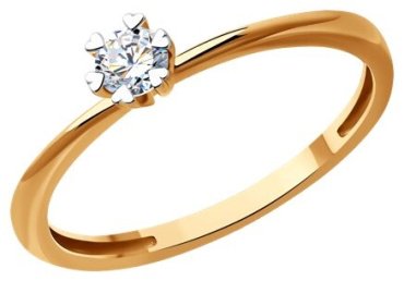 Кольцо Diamant 51-210-01762-1_165 размер 16.5 вес 1.39 г золото, бриллиант купить,382504