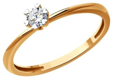 Кольцо Diamant 51-210-01762-1_165 размер 16.5 вес 1.39 г золото, бриллиант купить,382504