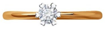 Кольцо Diamant 51-210-01762-1_165 размер 16.5 вес 1.39 г золото, бриллиант купить,382504