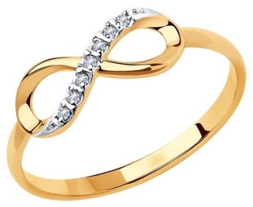 Кольцо Diamant 51-110-00787-1 размер 17.5 вес 1.16 г золото, фианит купить,NaN