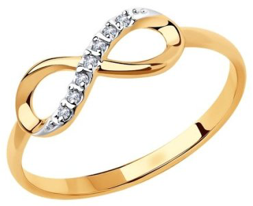 Кольцо Diamant 51-110-00787-1 размер 17.5 вес 1.16 г золото, фианит купить,NaN