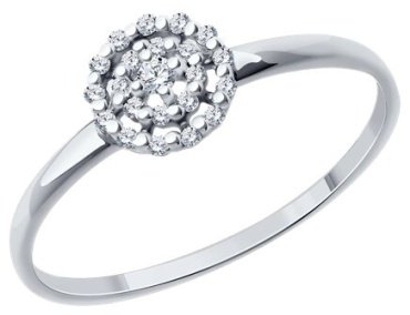 Кольцо Diamant 52-210-02092-1_17 размер 17 вес 1.04 г золото, бриллиант купить,262793