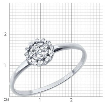 Кольцо Diamant 52-210-02092-1_17 размер 17 вес 1.04 г золото, бриллиант купить,262793