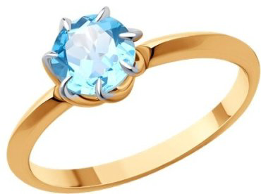 Кольцо Diamant 51-310-01774-1_17 размер 17 вес 1.95 г золото, топаз купить,174023