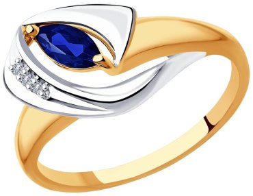 Кольцо Diamant 51-210-00537-1_175 размер 17.5 вес 2.38 г золото, сапфир купить,433966
