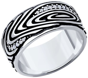 Кольцо Diamant 95-110-02132-1_21 размер 21 вес 13.445 г серебро, фианит купить,NaN