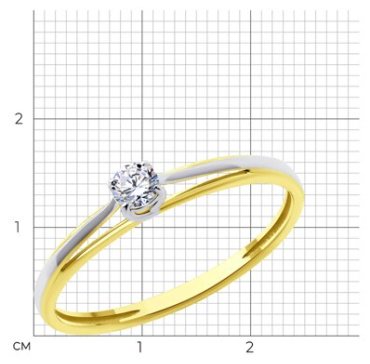 Кольцо Diamant 53-110-02231-1_16 размер 16 вес 1.23 г золото, фианит купить,145952