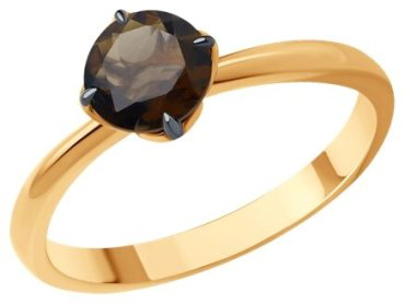 Кольцо Diamant 51-310-01767-4_17 размер 17 вес 1.84 г золото, раухтопаз купить,160082