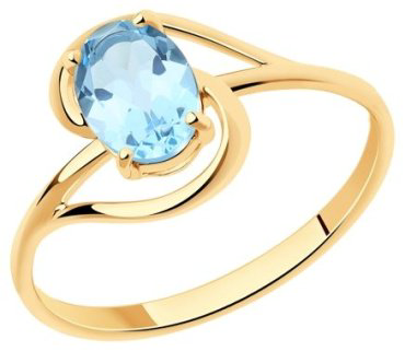 Кольцо Diamant 51-310-00984-1 размер 17 вес 1.41 г золото, топаз купить,115496