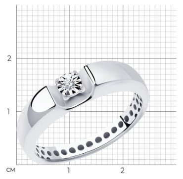 Кольцо Diamant 52-210-01532-1_175 размер 17.5 вес 2.22 г золото, бриллиант купить,NaN