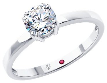 Кольцо Diamant 52-210-02371-1_19 размер 19 вес 2.28 г золото, бриллиант купить,771900