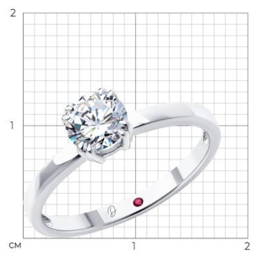 Кольцо Diamant 52-210-02371-1_17 размер 17 вес 2.21 г золото, рубин купить,521033