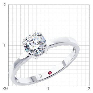 Кольцо Diamant 52-210-02371-1_17 размер 17 вес 2.21 г золото, рубин купить,521033
