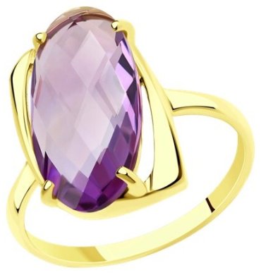 Кольцо Diamant 53-310-00803-1_17 размер 17 вес 2.65 г золото, аметист купить,189029