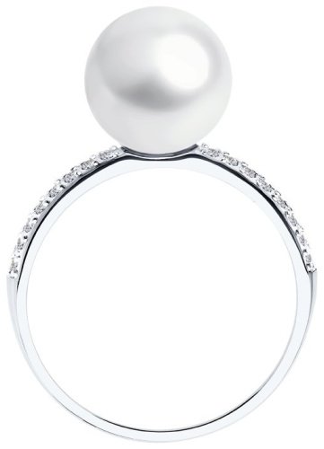 Кольцо SOKOLOV 791168 размер 18 вес 2.95 г золото, фианит Swarovski, жемчуг купить,219180