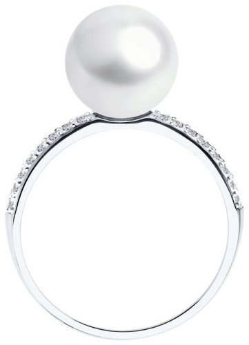 Кольцо SOKOLOV 791168 размер 18 вес 2.95 г золото, фианит Swarovski, жемчуг купить,219180