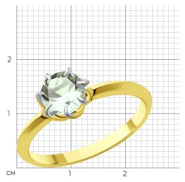 Кольцо Diamant 53-310-01774-2 размер 17.5 вес 1.89 г золото, празиолит купить,182833