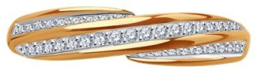 Кольцо Diamant 51-110-02019-1 размер 17 вес 1.72 г золото, фианит купить,245974
