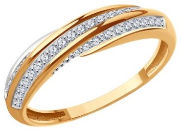 Кольцо Diamant 51-110-02019-1 размер 17 вес 1.72 г золото, фианит купить,245974