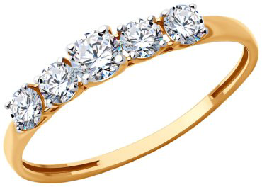 Кольцо Diamant 51-110-02274-1_185 размер 18.5 вес 1.08 г золото, фианит купить,NaN