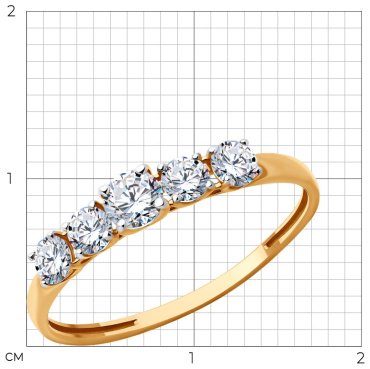 Кольцо Diamant 51-110-02274-1_185 размер 18.5 вес 1.08 г золото, фианит купить,NaN
